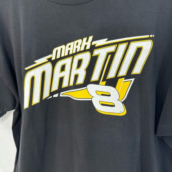Mark Martin #8 Nascar T-Shirt Black US Army Car Checkered Flag Sports 2008 Large - Picture 2 of 8
